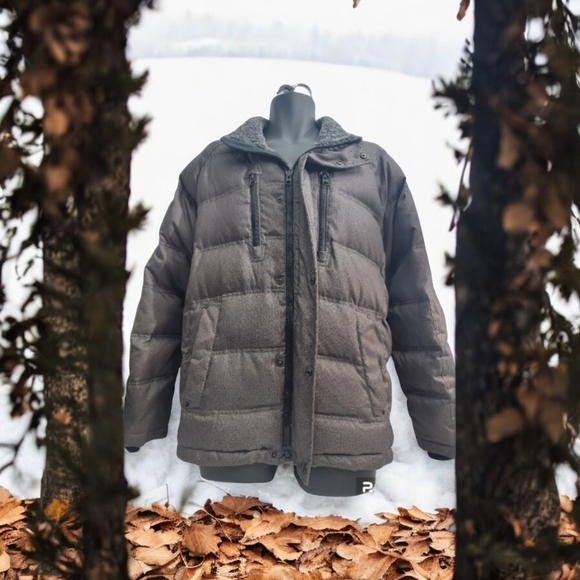 Hawke & CO Men's medium winter jacket, goose down. Dark Grey - Picture 4 of 8